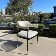 Mohenjo Gold Detaylı Metal Sandalye