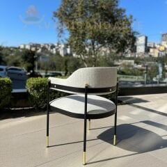 Mohenjo Gold Detaylı Metal Sandalye