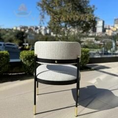 Mohenjo Gold Detaylı Metal Sandalye