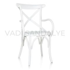 Capri White Cafe Chair with Arms