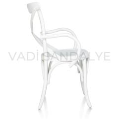 Capri Kollu Beyaz Cafe Sandalyesi