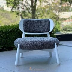 Stonia Beyaz Ahşap Berjer