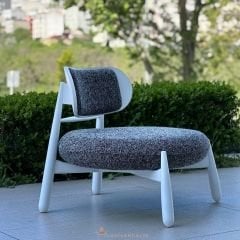 Stonia Beyaz Ahşap Berjer