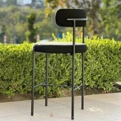 City Siyah Metal Bar Sandalyesi