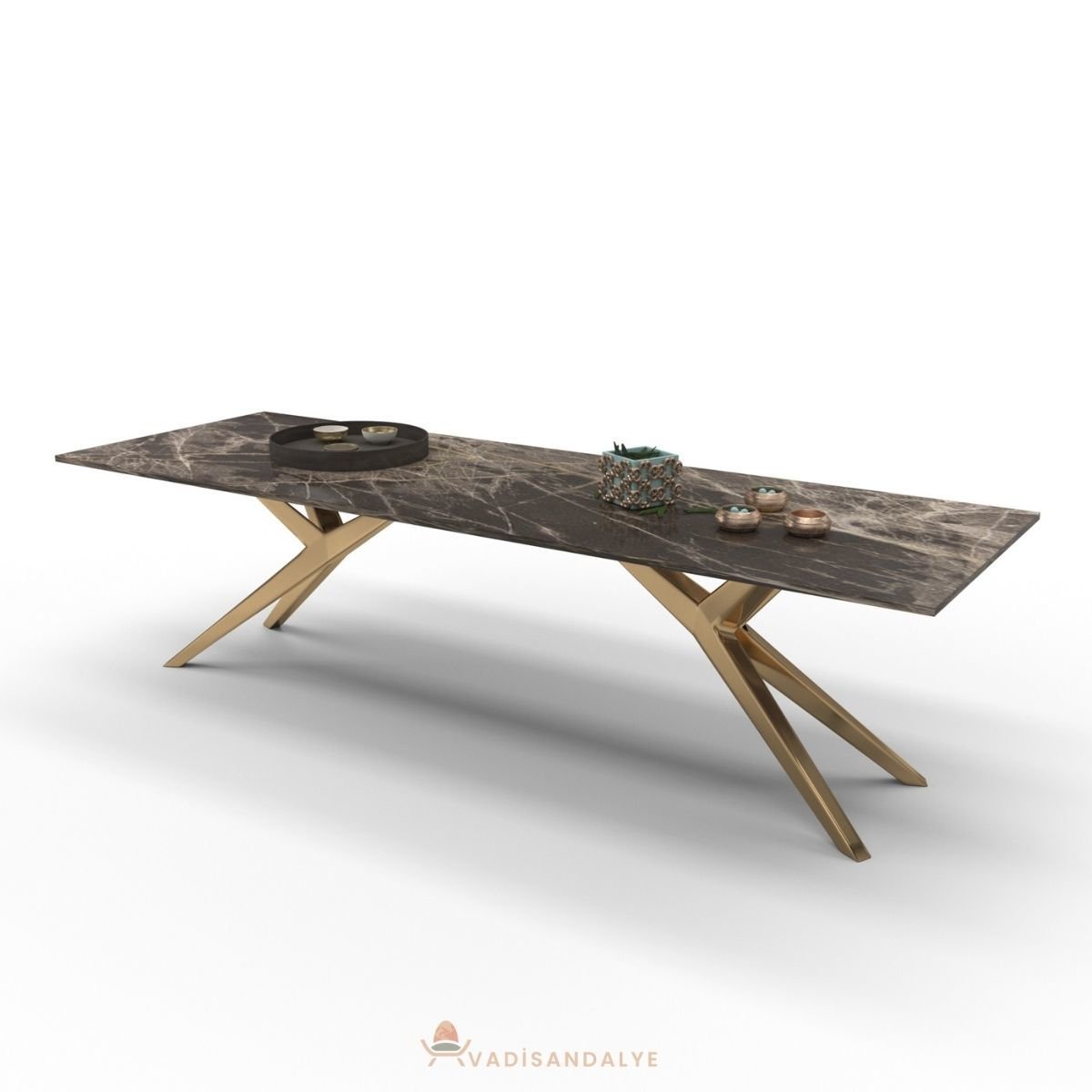 Merlon Mermer Yemek Masası