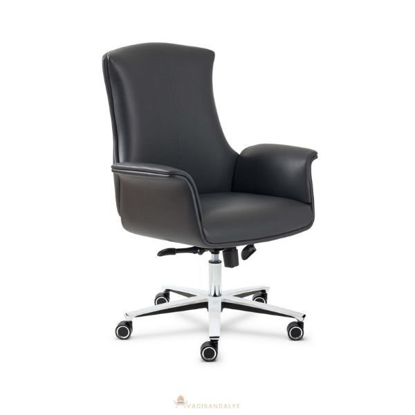 Thore Siyah Deri Çalışma Sandalyesi