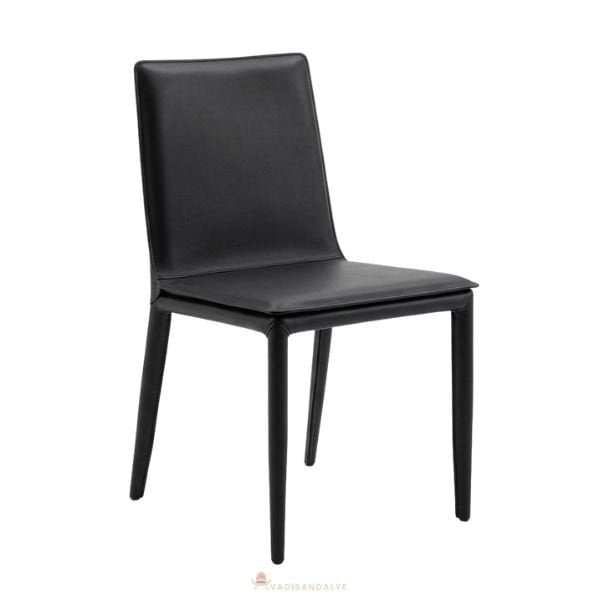 Menna Lüks Siyah Deri Sandalye
