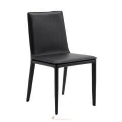 Menna Lüks Siyah Deri Sandalye