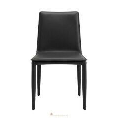 Menna Lüks Siyah Deri Sandalye