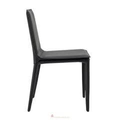 Menna Lüks Siyah Deri Sandalye