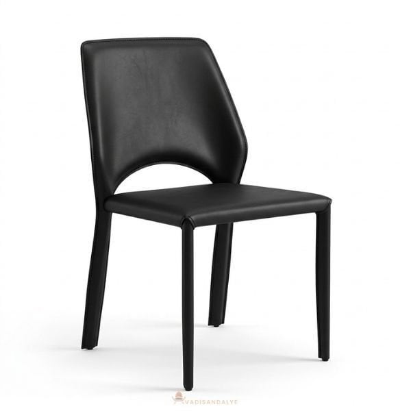 Era Siyah Deri Restoran Sandalyesi