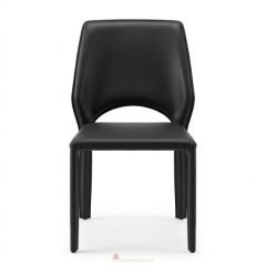 Era Siyah Deri Restoran Sandalyesi