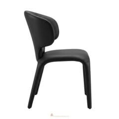 Halley Siyah Deri Sandalye